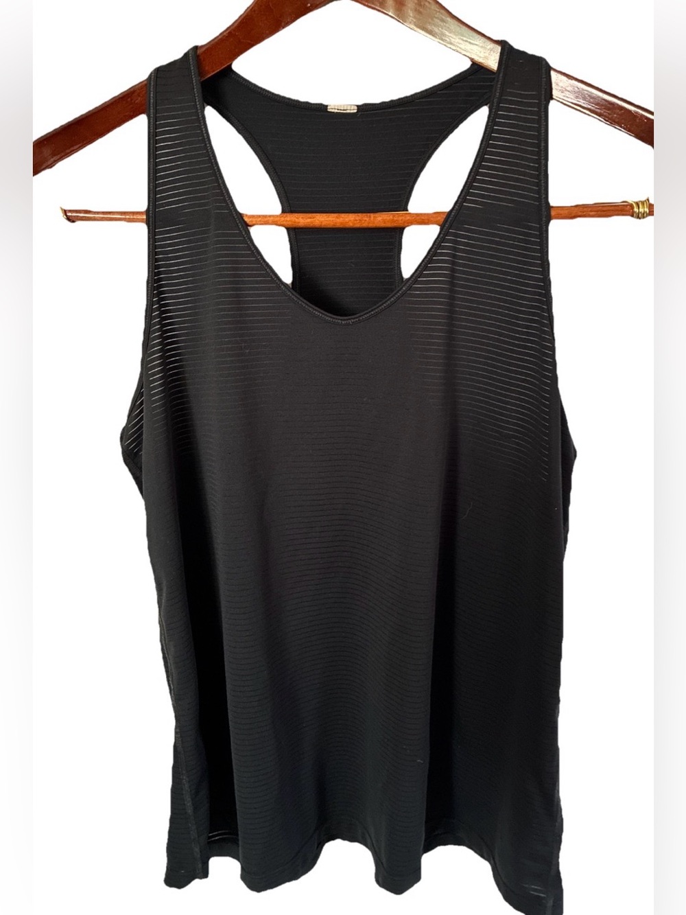 Manduka Womens Yoga Active Tank Top Racerback Cut Out Black Mesh Size 8-10 (M)